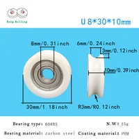 U Groove POM Plastic-Coated Bearings, Sliding Door Pulley, Furniture Nylon Wheel, Slot Wheel, Rail Wheel, Drive Rollers 5