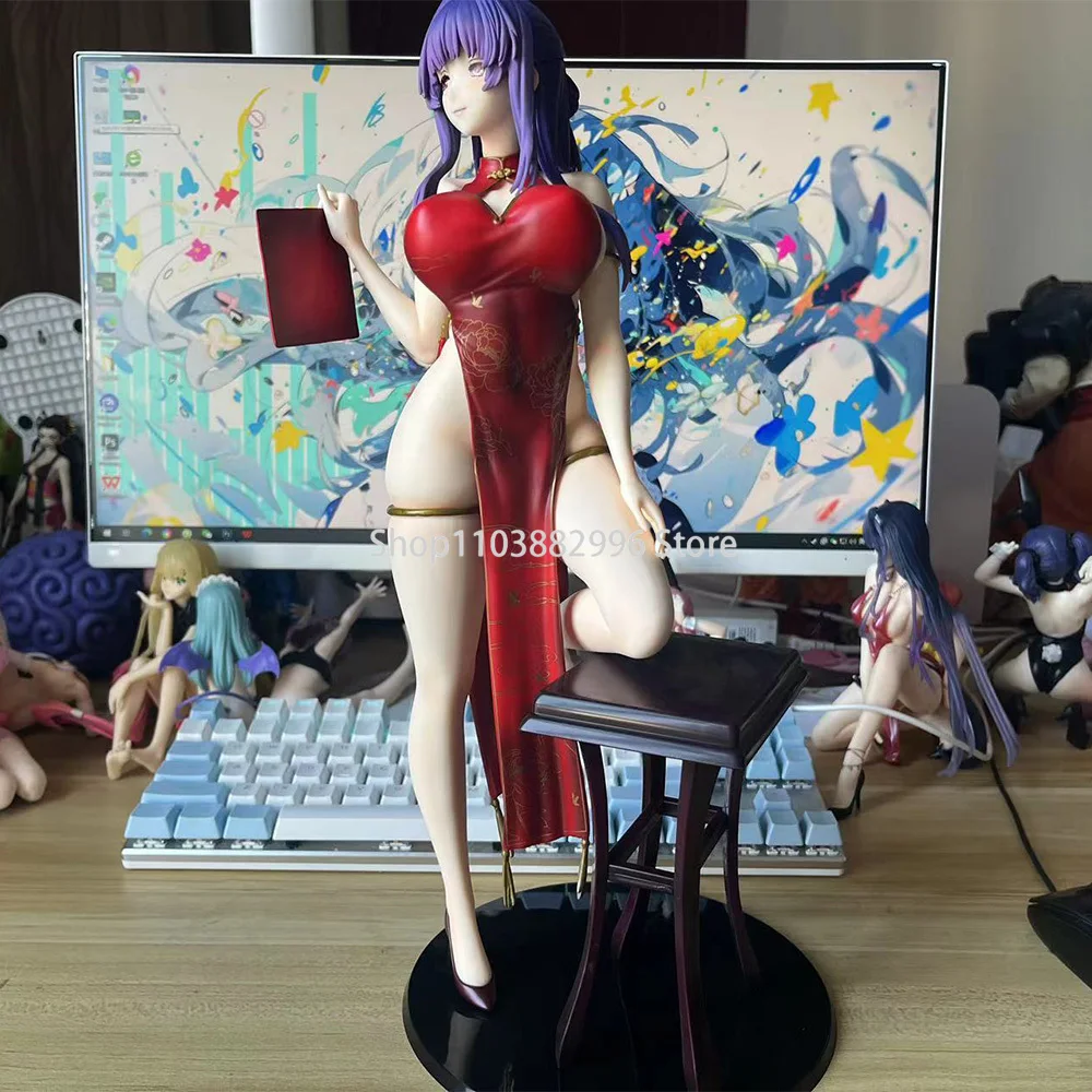 40cm Super Size Native Japanese Anime Girl Cast Off Figure Cheongsam Girl 1/4 Action Figurine Adult Anime Statue Decoration