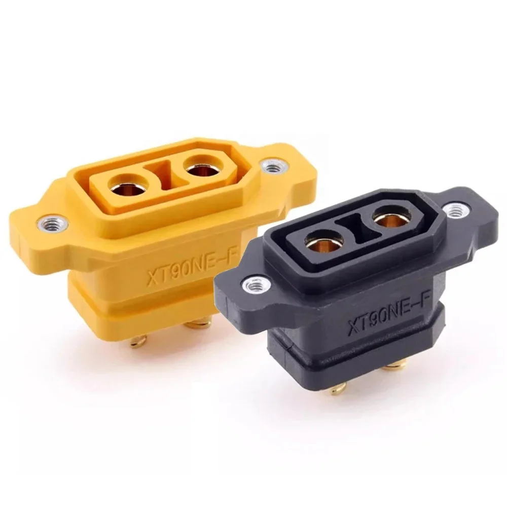 10 PCSAMASS Konektor XT90NE-F Berlapis Emas Tipe Betina XT90 yang Dapat Dipasang untuk Pesawat RC 30A untuk Komponen DIY