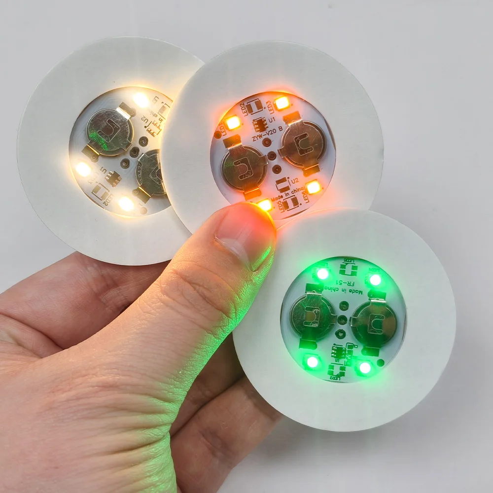5PCS 6CM LED Coaster Glowing Decor Sticker Luminous Colorful Flashing Bottle Sticker Light-emitting Wine Bottle Cup Decor