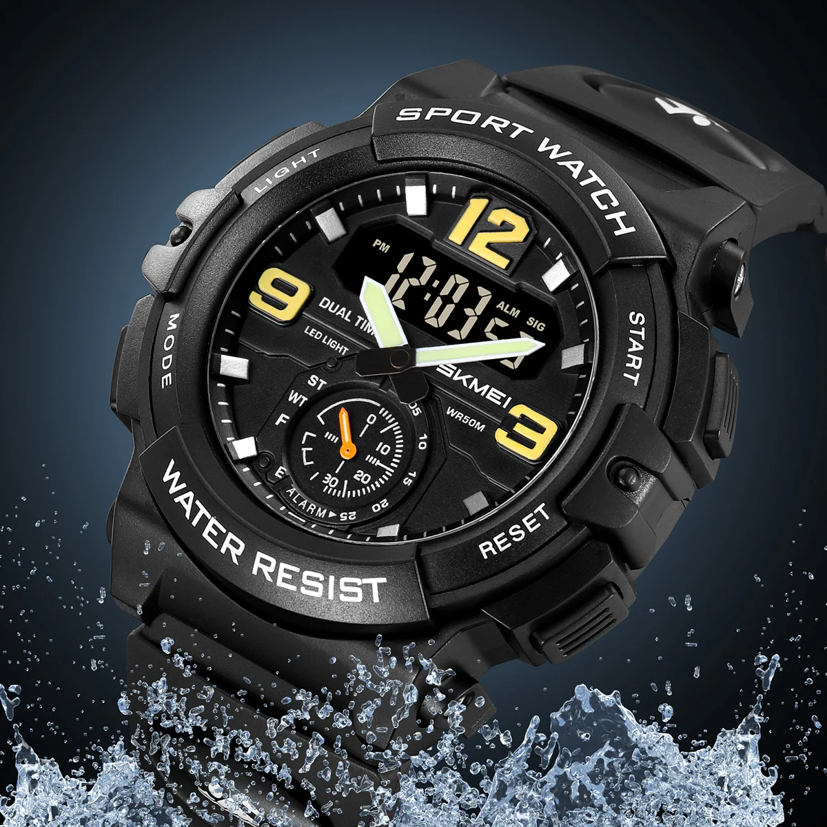 SKMEI Waterproof Quartz Wristwatch Alarm Clock Horloges Mannen Digital Electronic Large Dial Fashion Sport Watches For Men