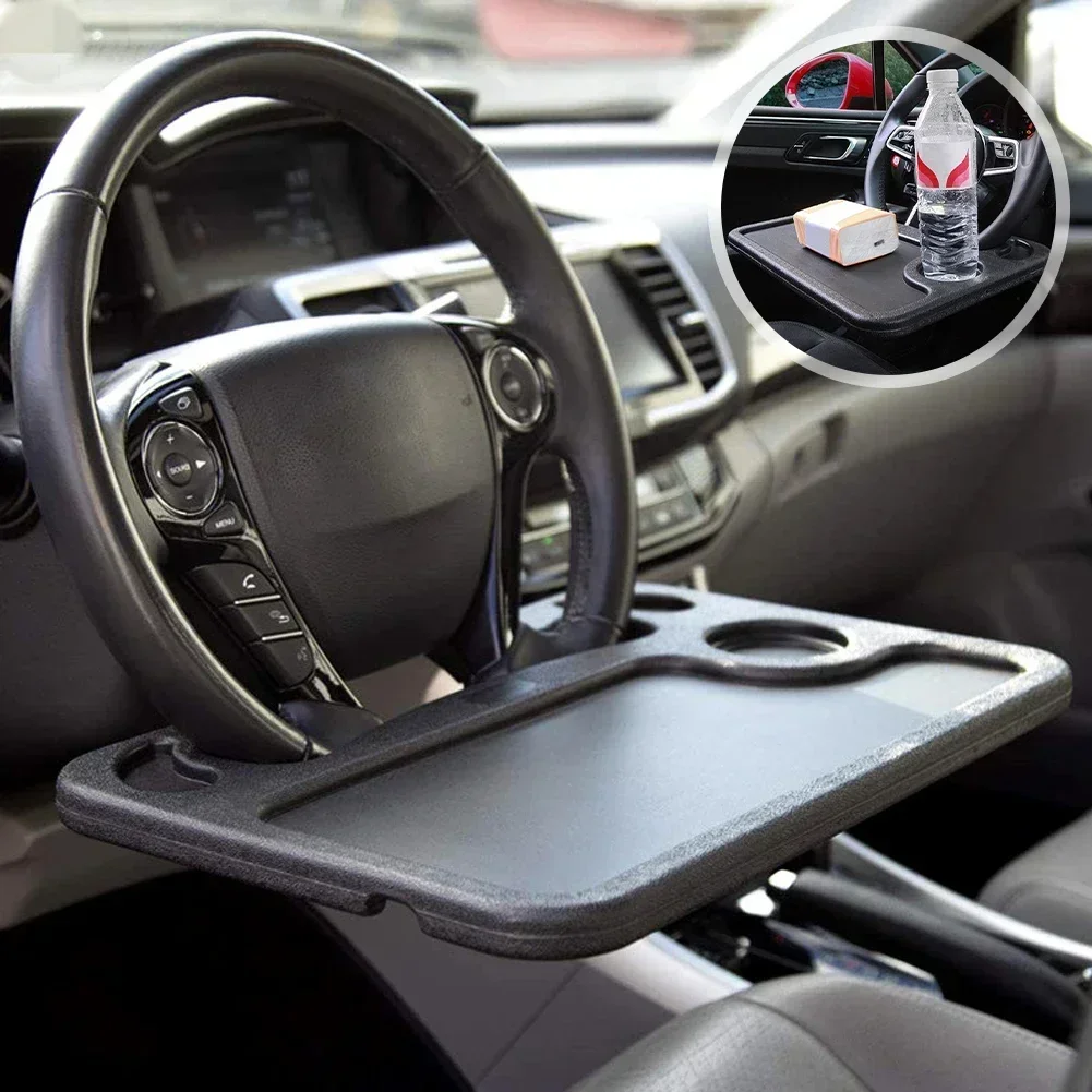 Multi-purpose Car Steering Wheel Dining Table Bracket Car Laptop Computer Desk Mount Stand Eat Work Drink Food Coffee Tray Board