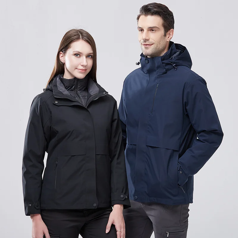 Ski Suit Down Jacket Liner Jacket Men's and Women's Thickened Jacket Three-in-one Detachable Fashion Trend To Keep Warm