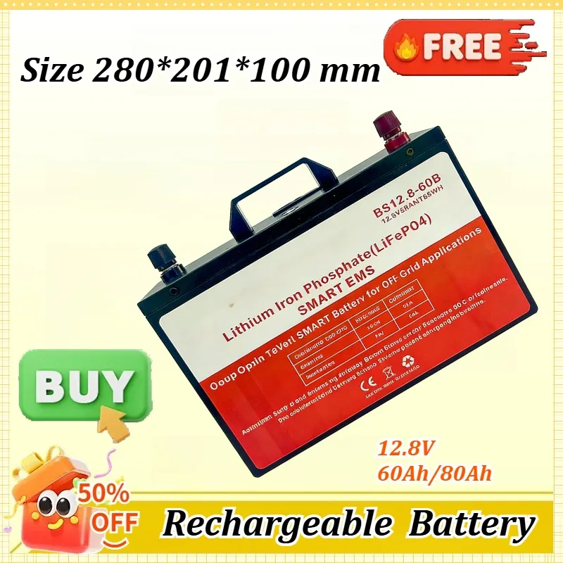 

12.8V 60Ah/80Ah for Lithium Iron Phosphate Lithium Battery Storage Lead-acid To Lithium Battery High Capacity for Emergency