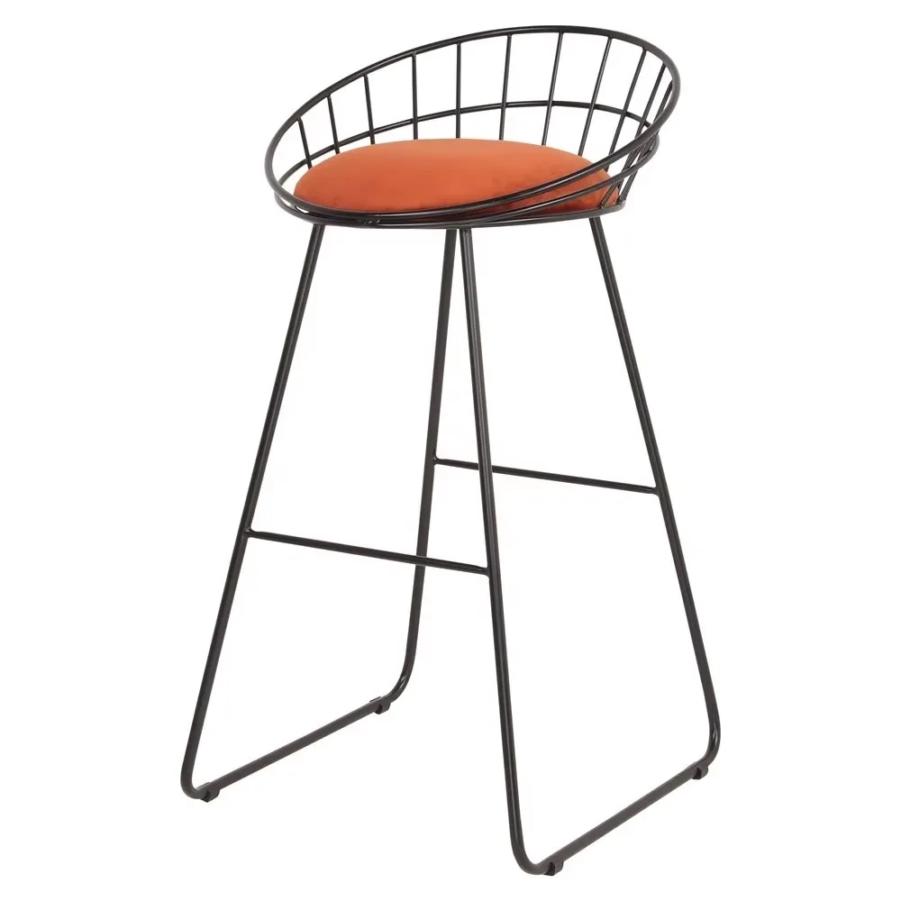 Modern Bar Furniture Best products  metal frame  golden velvet cushion bar stool chair with low back