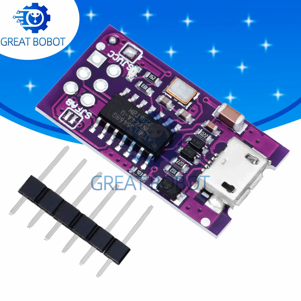 1~10PCS BS Micro USB Tiny AVR ISP ATtiny44 ATTiny45 ATTiny85 USBTinyISP Programmer Module  IDE Bootloader ISP Microcontroller 5V