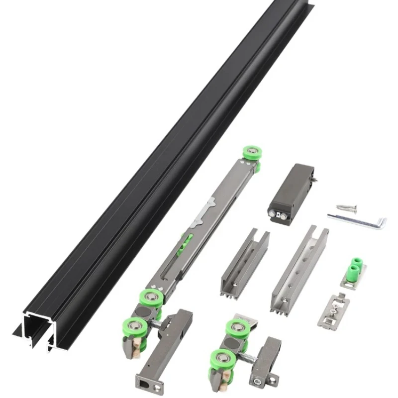 Micro-suture track, hardware accessories, hidden buffer, sliding door guide rail