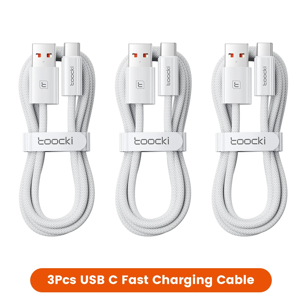 Toocki 6A Super-Ladekabel USB auf USB-C für iPhone 17 16 Samsung Huawei 1/2/3/5 Stück 100W Typ-C Schnelllade- und Datenkabel