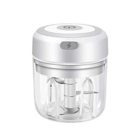 250mL Electric Food Chopper Mini USB Rechargeable Ginger Crusher Multi-Function Wireless Condiment Grinder Chopping Vegetable