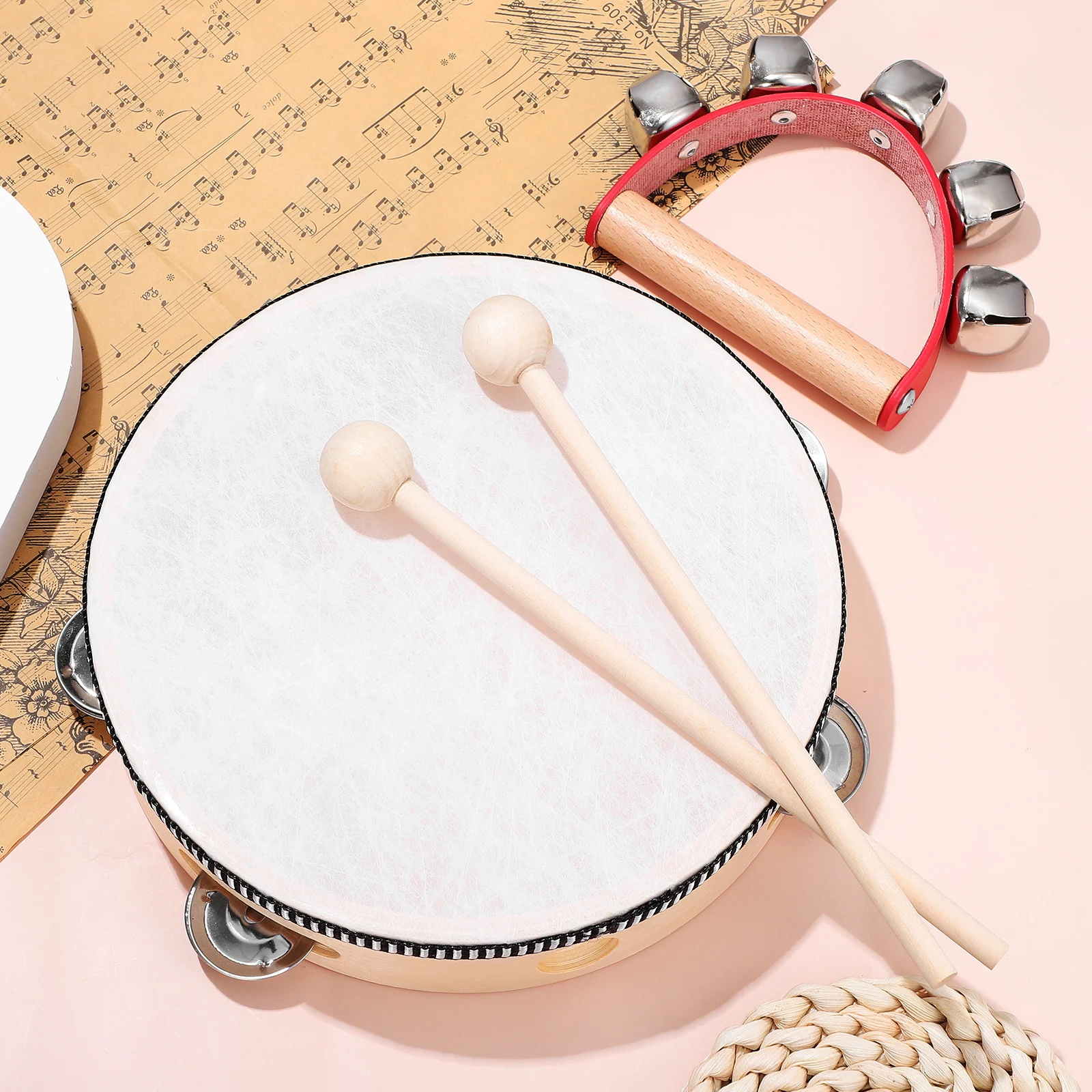 

Tagsman Bell Set ' Drum & Percussion Instruments Small Musical for Handheld Tambourine