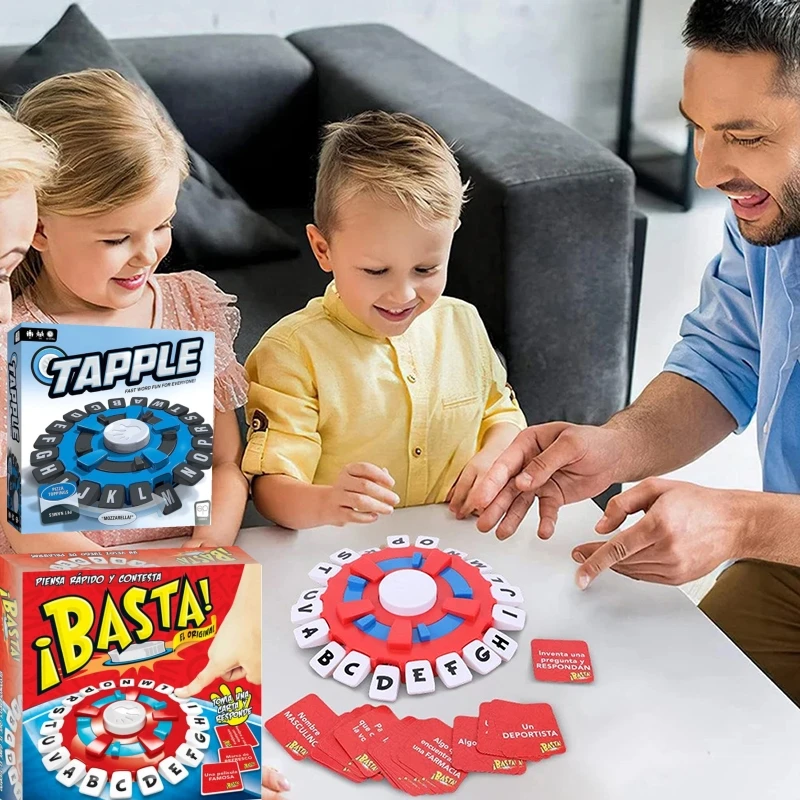 New Basta Spanish Tapple Word Game - English Tapple Games Version Quick Thinking Letter Pressing Board Game