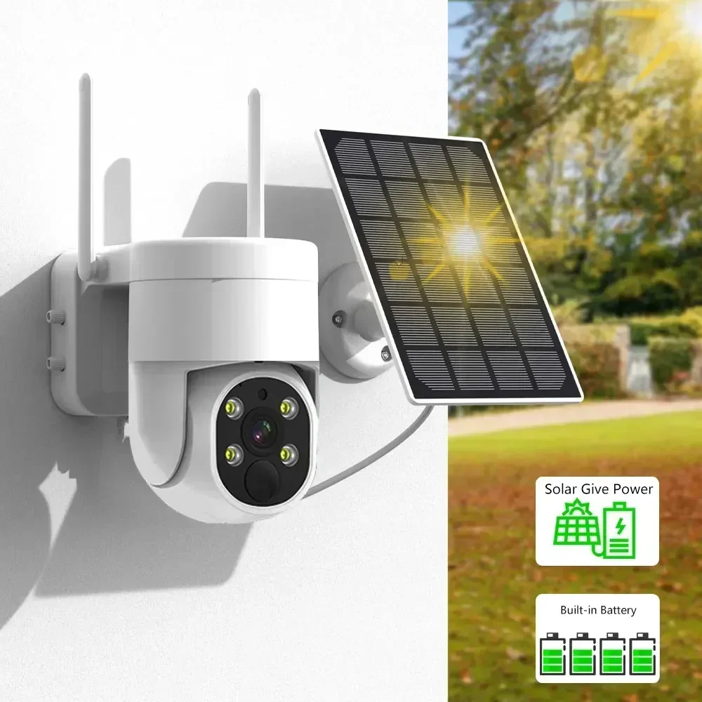 10CH 5MP draadloos bewakingssysteem op zonne-energie met 4MP PTZ-camera's NVR- en batterijtrackbeveiligingskit met laag verbruik