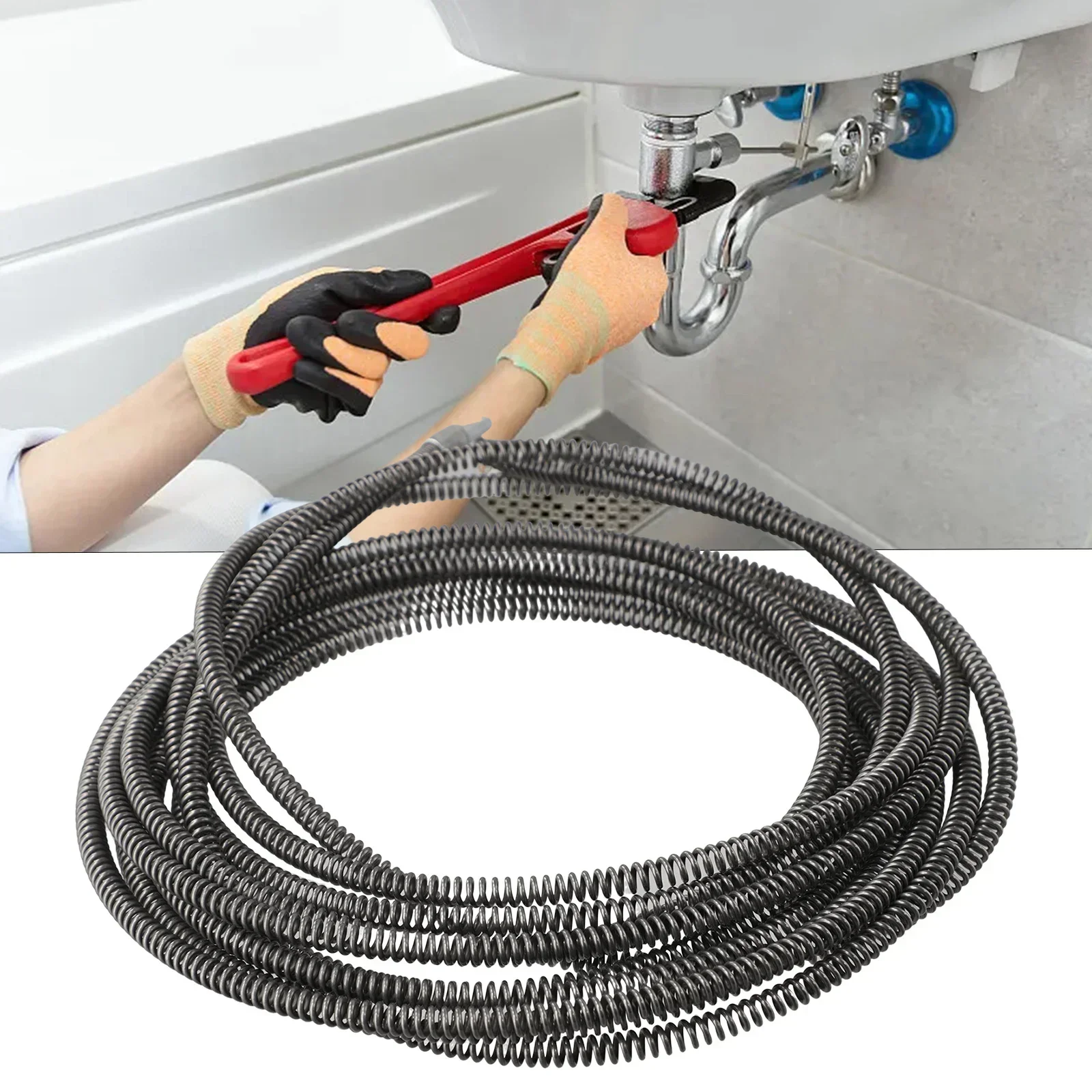 1set Pipe Dredging Tool With 3meters Extension Cord For Electric Drill Drain Dredging Spring Sink Cleaner Sewer Dredging Tools