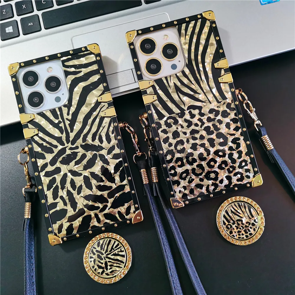 Fashion Zebra Leopard Cover For Xiaomi Redmi Note 13 PRO 5G 13C Note 12 PRO 12C 10 11 PRO 10C 9A Crossbody Lanyard Phone Case