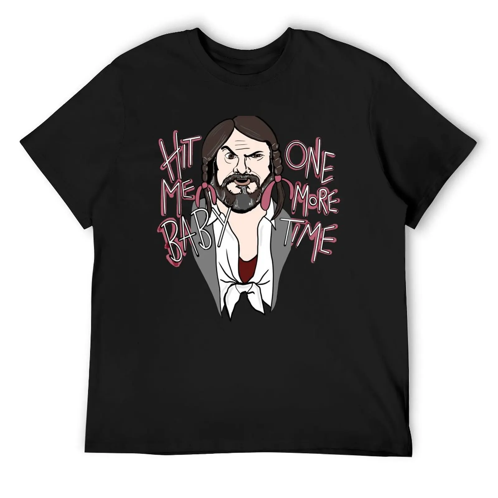 

Jack Black Baby One More Time Music Mashup T-Shirt plus sizes vintage t shirts heavyweights vintage mens plain t shirts