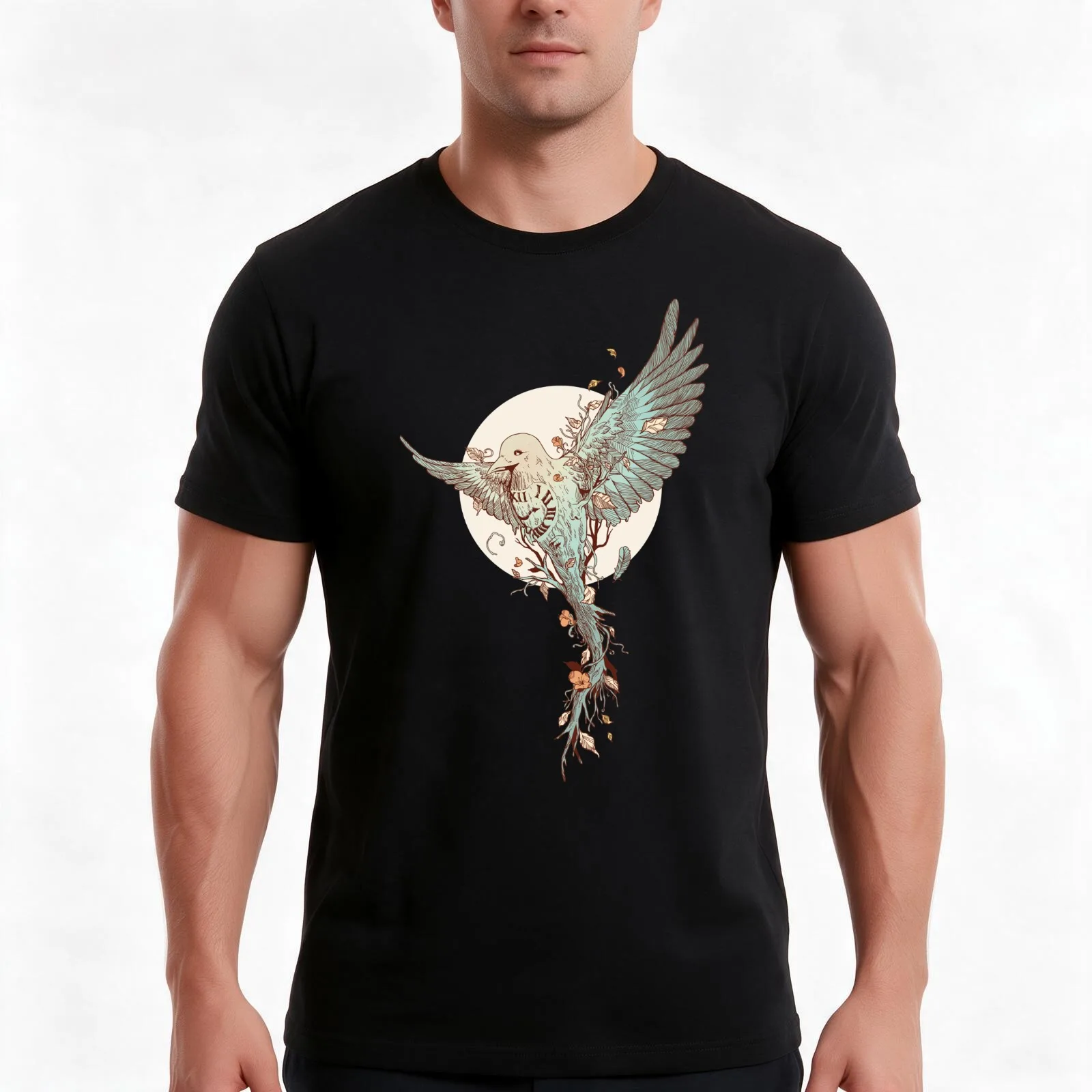 Tempus Fugit T-Shirt, Summer Casual Cotton Tee, Oversized Streetwear Tops, Vintage Graphic Print, Loose Fit Short Sleeve