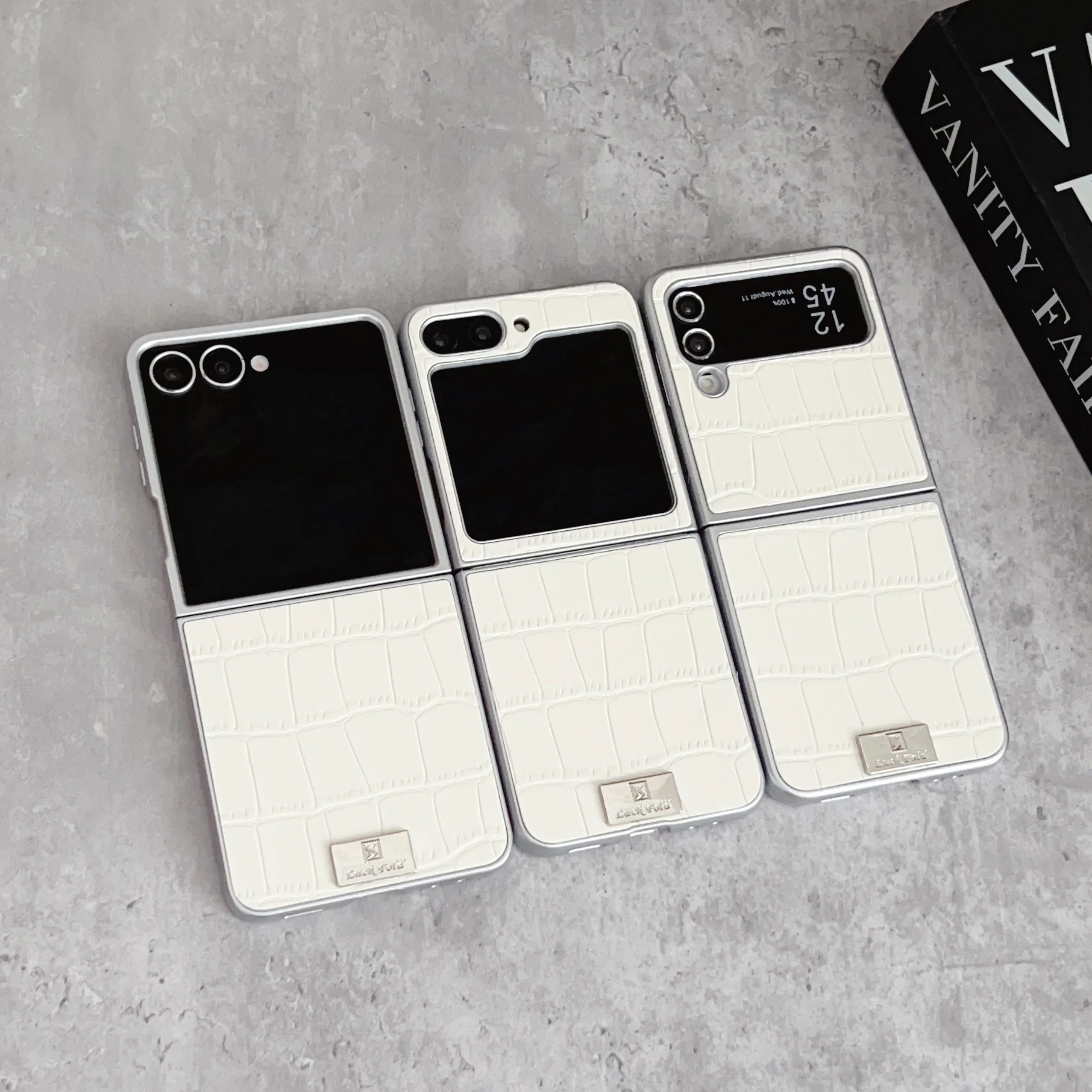 Künstliche Lederhülle mit Krokodilmuster für Samsung Galaxy Z Flip6 Flip 7 6 5 4 Zflip5 Z Flip3 Flip4 ZShockproof Lens Slim Cov