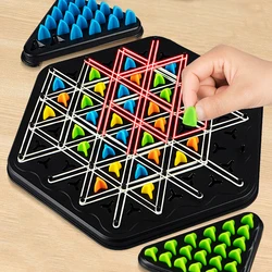 New Geometry Chain Chess Puzzle Triangle Chess Desktop Game Rubber Band Training Family Interaction Exercise Thinking Toys Gifts