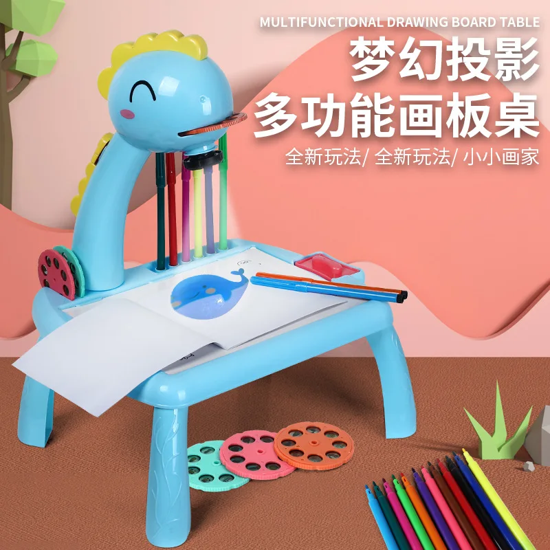 Children Led Projector Drawing Table Toy Painting Set Table Educational Board Learning Tools Painting Toys For Children