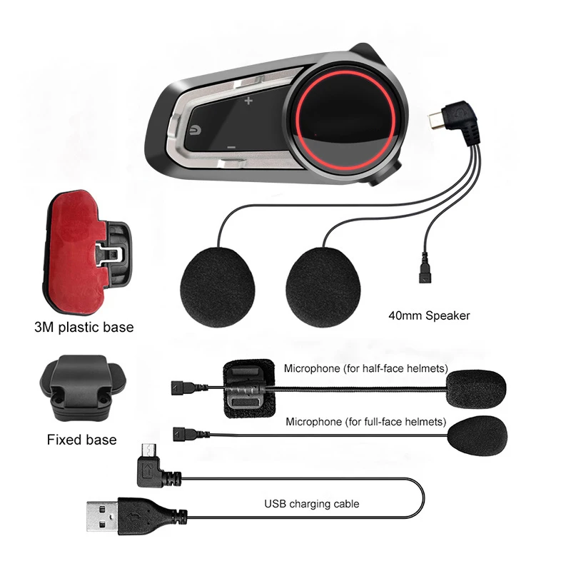 CVC + DSP noise reduction stereo music sharing IP67 waterproof 10 rider motorcycle bluetooth walkie-talkie, walkie-talkie