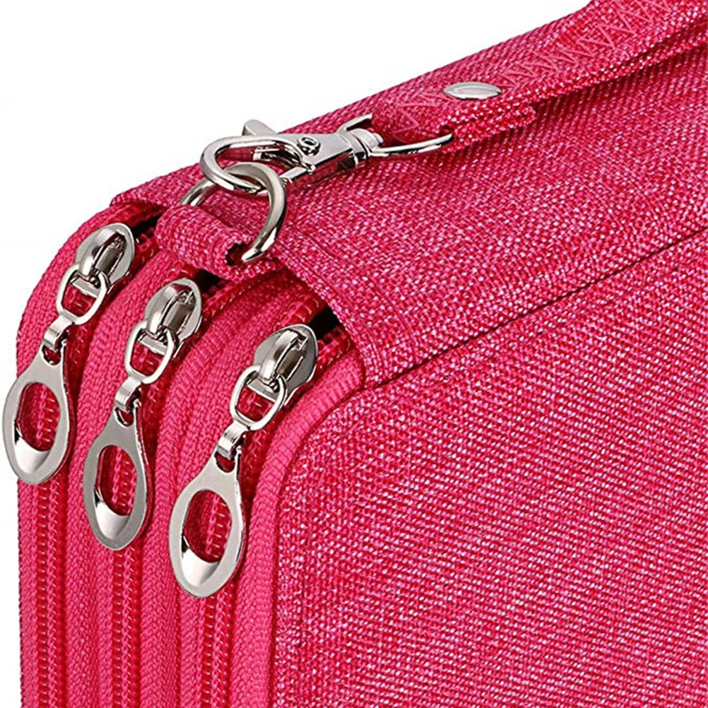 

1pc Art Painting Pen Bag 78 Slots Waterproof Oxford Cloth Pencil Storage Bag Zipper Student Stationery Organizer Gift Red