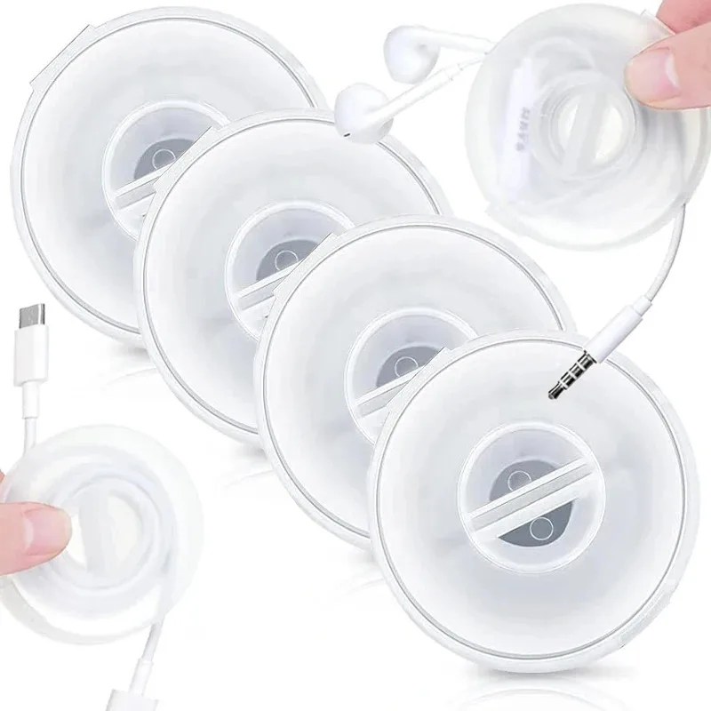 1/3pcs Portable Round Cable Winder Storage Box Multifunctional Data Cord Container Home Office USB Charger Stand Wire Management