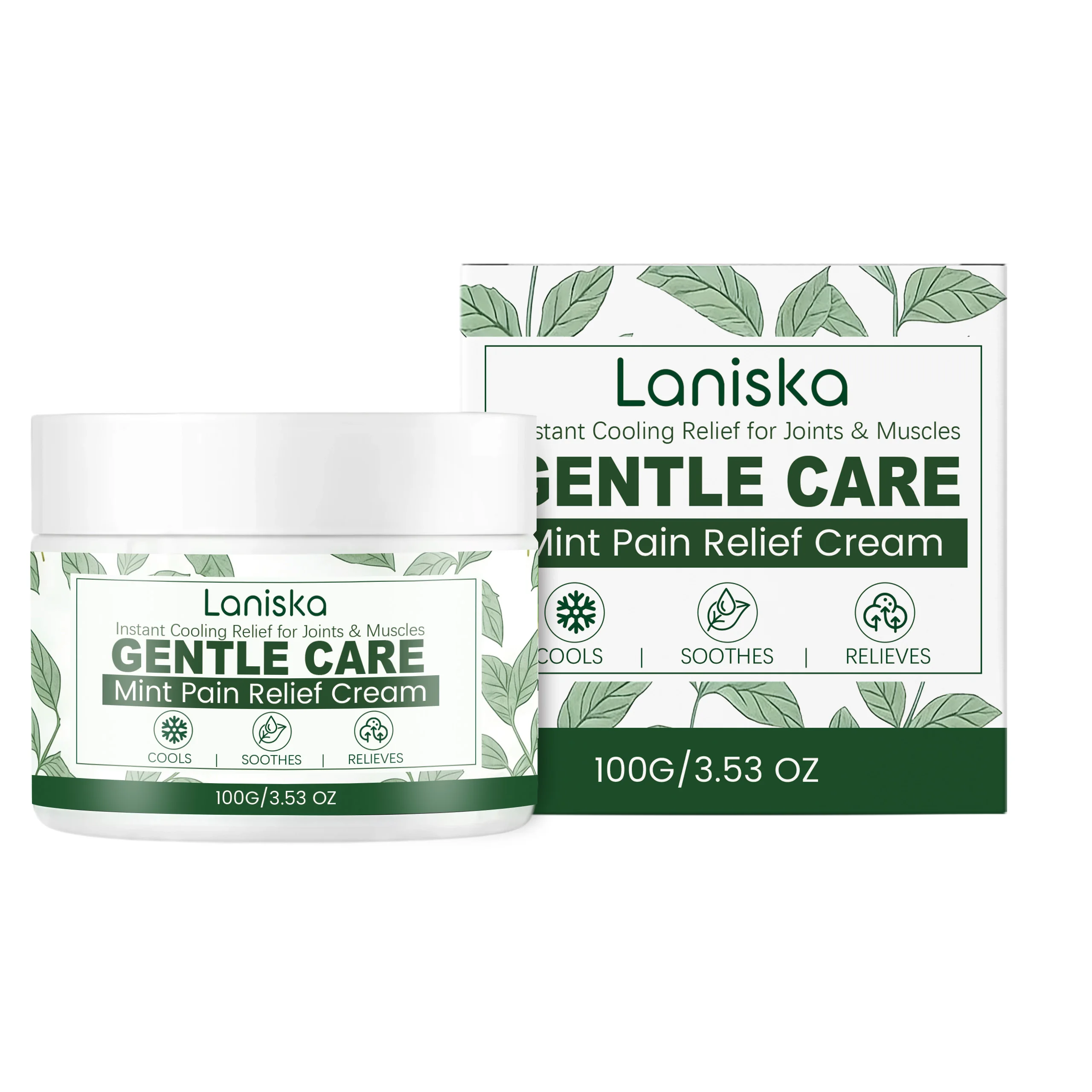 Laniska Body Care Cream Cooling Massage Cream Support Knee Lumbar Neck Cervical Muscle Comfort Help Reduce Body Discomfort 100g