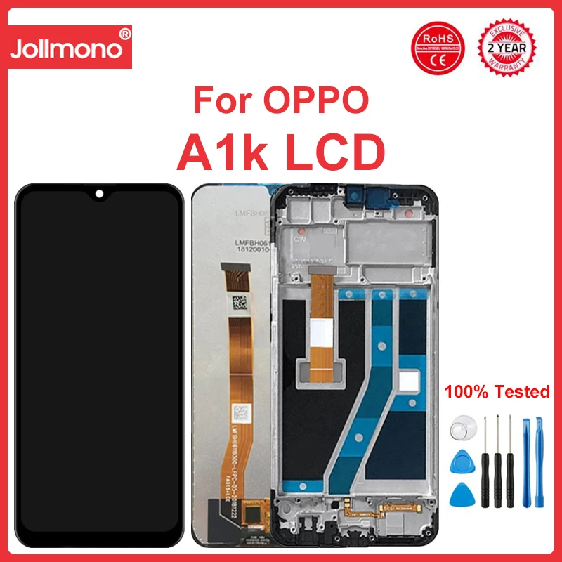 6.1'' For Oppo A1k LCD  Display With Frame Touch Screen Digitizer Assembly Replacement Parts CPH1923