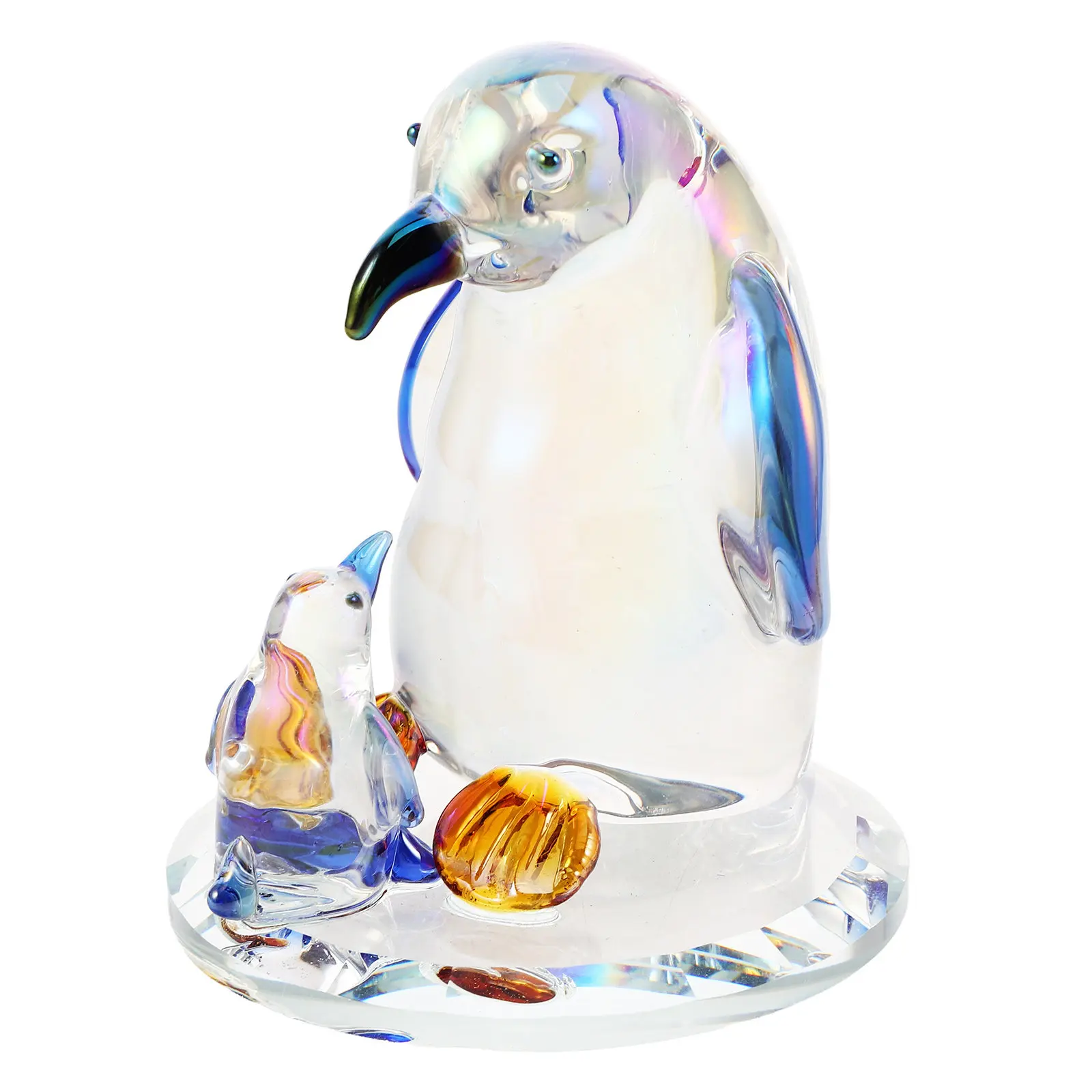 Crystal Animal Figurine For Living Room Decor Winter Decor Elegant Penguin Sculpture Clear Handcut Statue Shelf