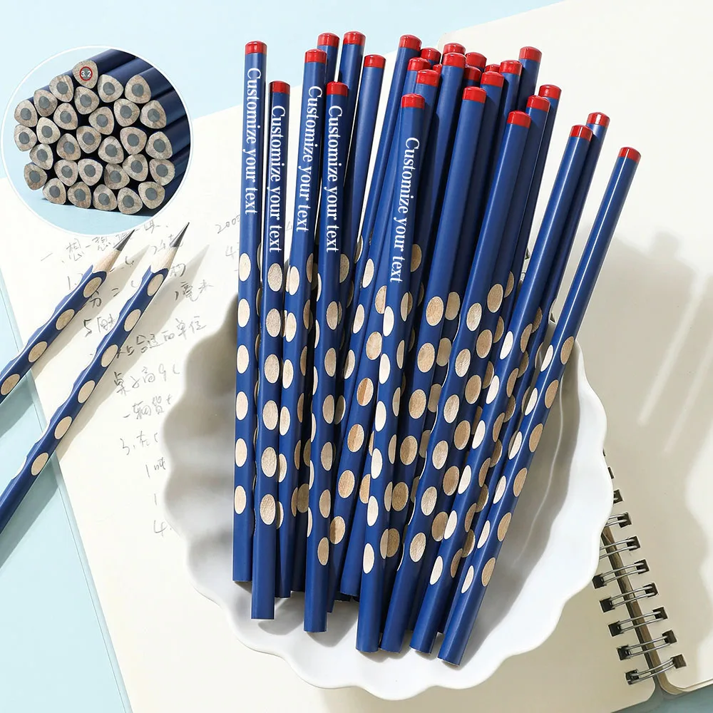 10/20/40/60 Pieces Blue Pencils with Red Tip and Thick Lead, Featuring a Triangular Hb Lead Core, Customizable with Text or Meaningful Content Such as Dates, High-End Smooth Writing Experience, Suitable for Weddings, Engagements, Party Favors, Writing, Drawing, and Sketching, Perfect Christmas and New Year Gifts, Durable and High-Quality Artist Sketch Pencils