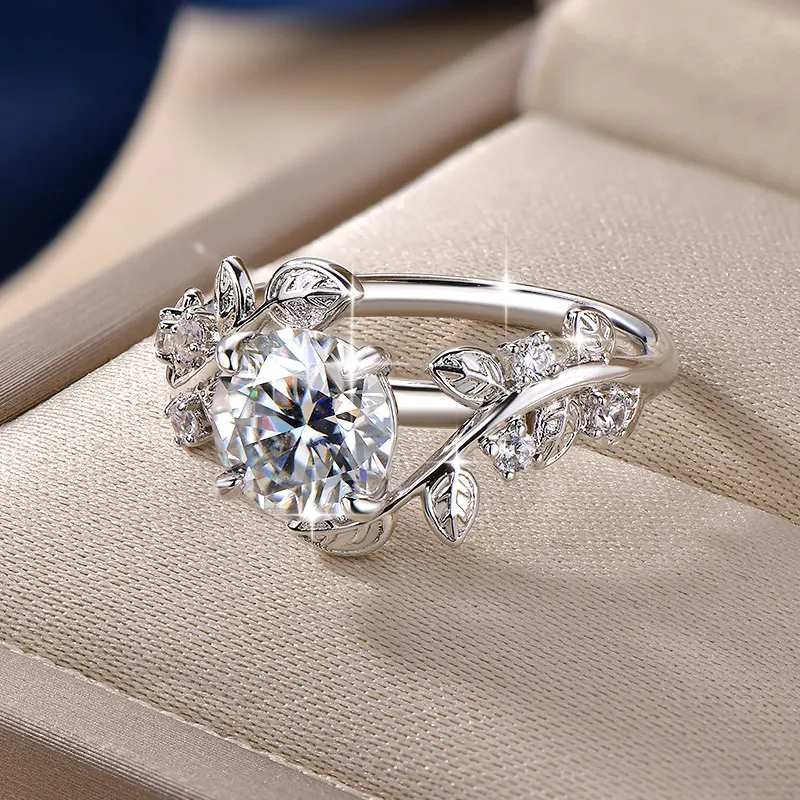 Women's 2CT Moissanite Solitaire Engagement Ring, Certified