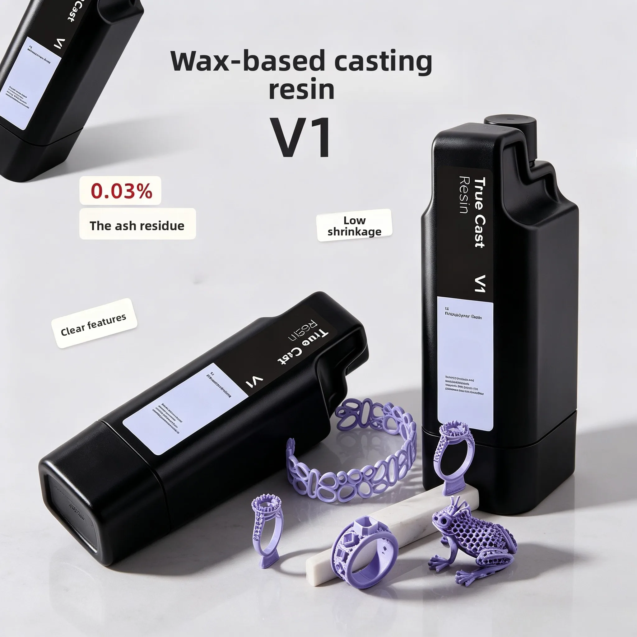 Wax Filled Castable UV Photopolymer Resin 1L for Lost Wax Casting Compatible with Form 4 Series SLA 3D Printer
