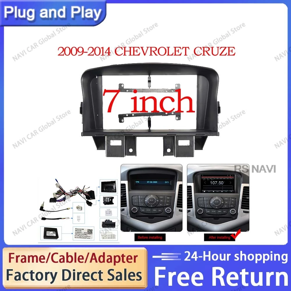 

NAVI 7-дюймовая Автомобильная панель Fascia Для Chevrolet CRUZE 2009-2014, комплект для приборной панели, устанавливаемая фаза, панель адаптера панели