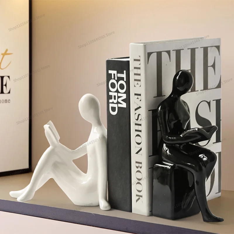 For light luxury ceramic character book file ornament home entrance desktop jewelry cabinet decoration