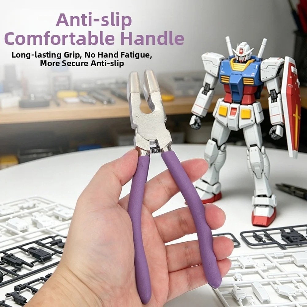 Flat Nose Clamp Pliers Designed for Secure Grip on Small Components with Built-in Rebound Spring and Rubber Jaw Lining