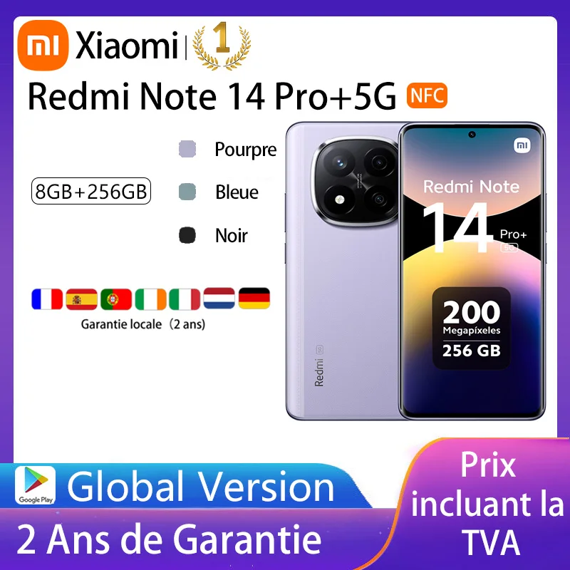 Xiaomi Redmi Note 14 Pro Plus 5G, NFC, smartphone, Snapdragon®7s Gen 3, screen AMOLED 1,5K of inches, 120Hz, camera 200 MP, battery 5110 mAh