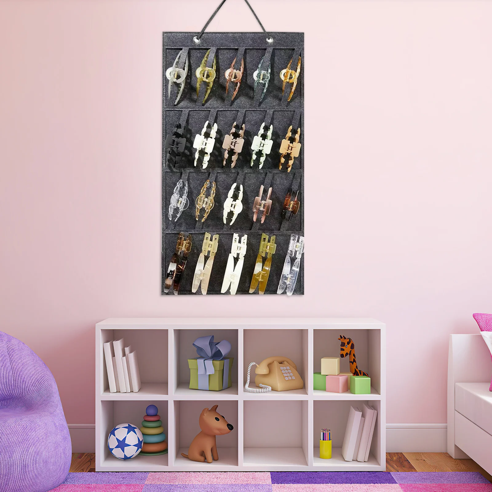 

Hair Bow Holder Wall Organizer for Kids Headbands Hair Clips Accessories Storage Space Saving Headband Storage Organizer