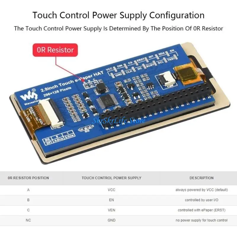 

E65E Screen 2.9 в емкостном дисплею и белом цвете для RPI RPI 4B/3B+