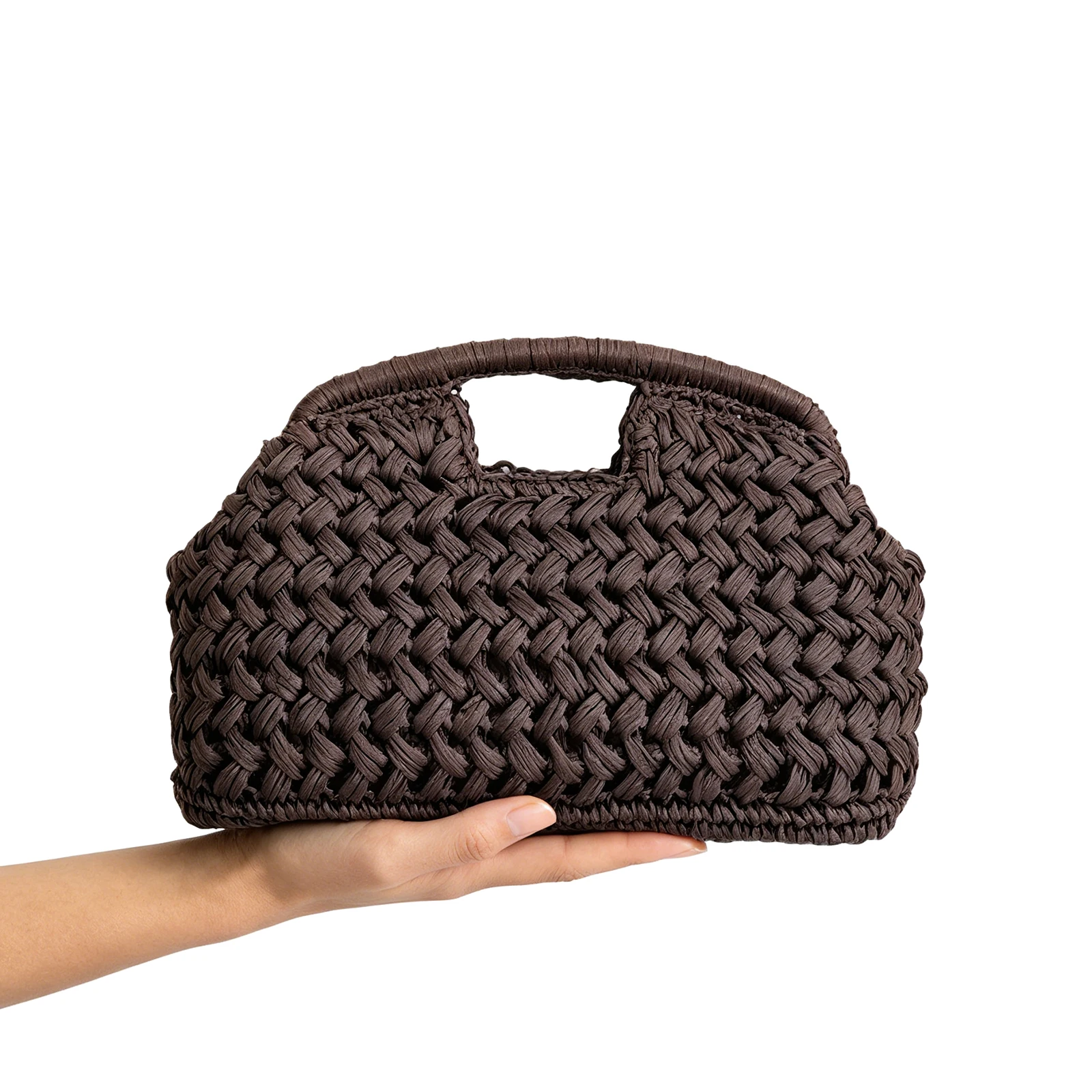 

Straw Clutch Purses for Women with Detachable Gold Chain Beach Cloud Dumpling Pouch Purse for Beach Vacation
