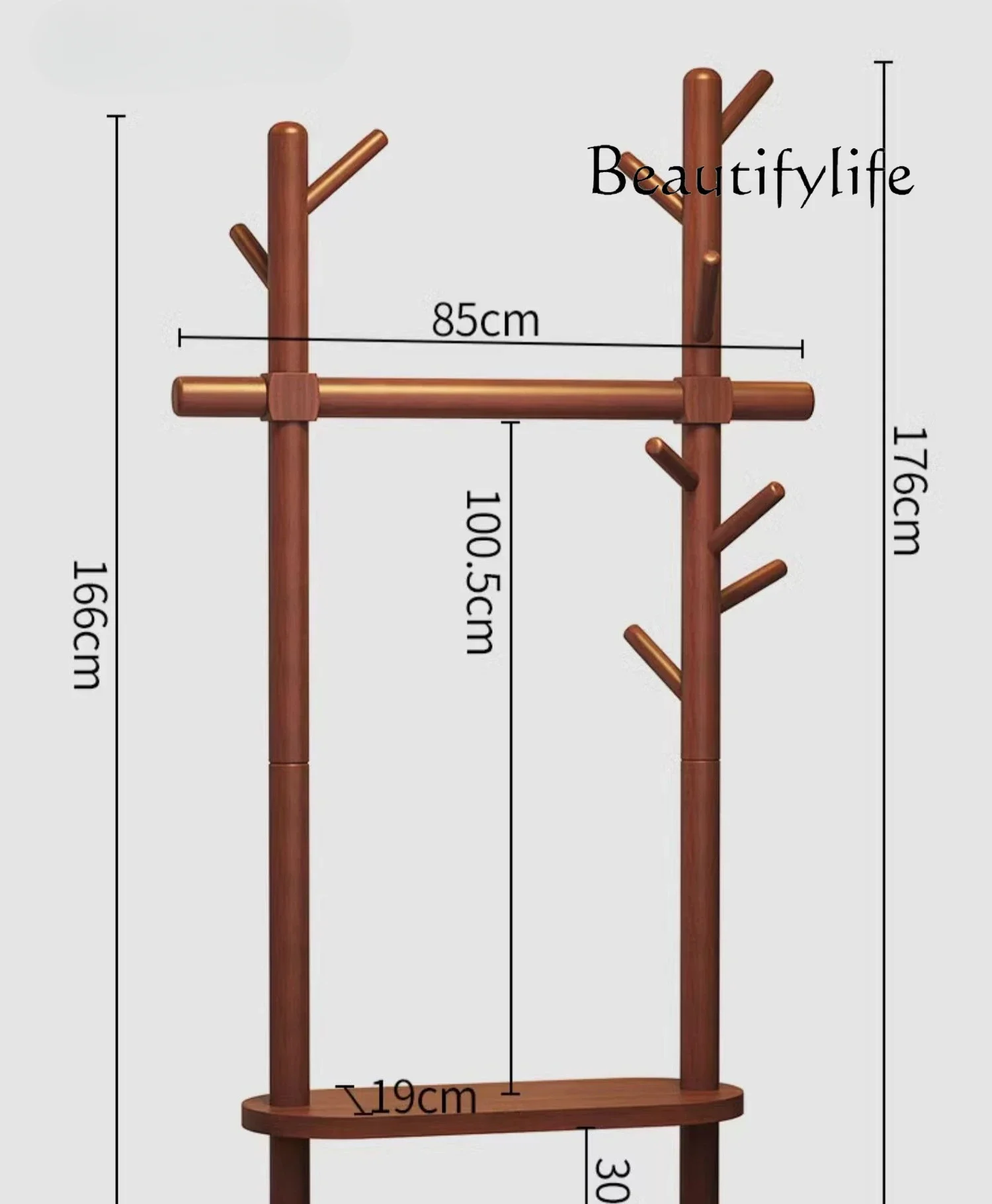 X36 Massivholz-Kleiderständer vom Boden bis zur Decke Schlafzimmer Haushalts-Kleiderstange Einfacher Vertikaler Tür-Kleiderständer
