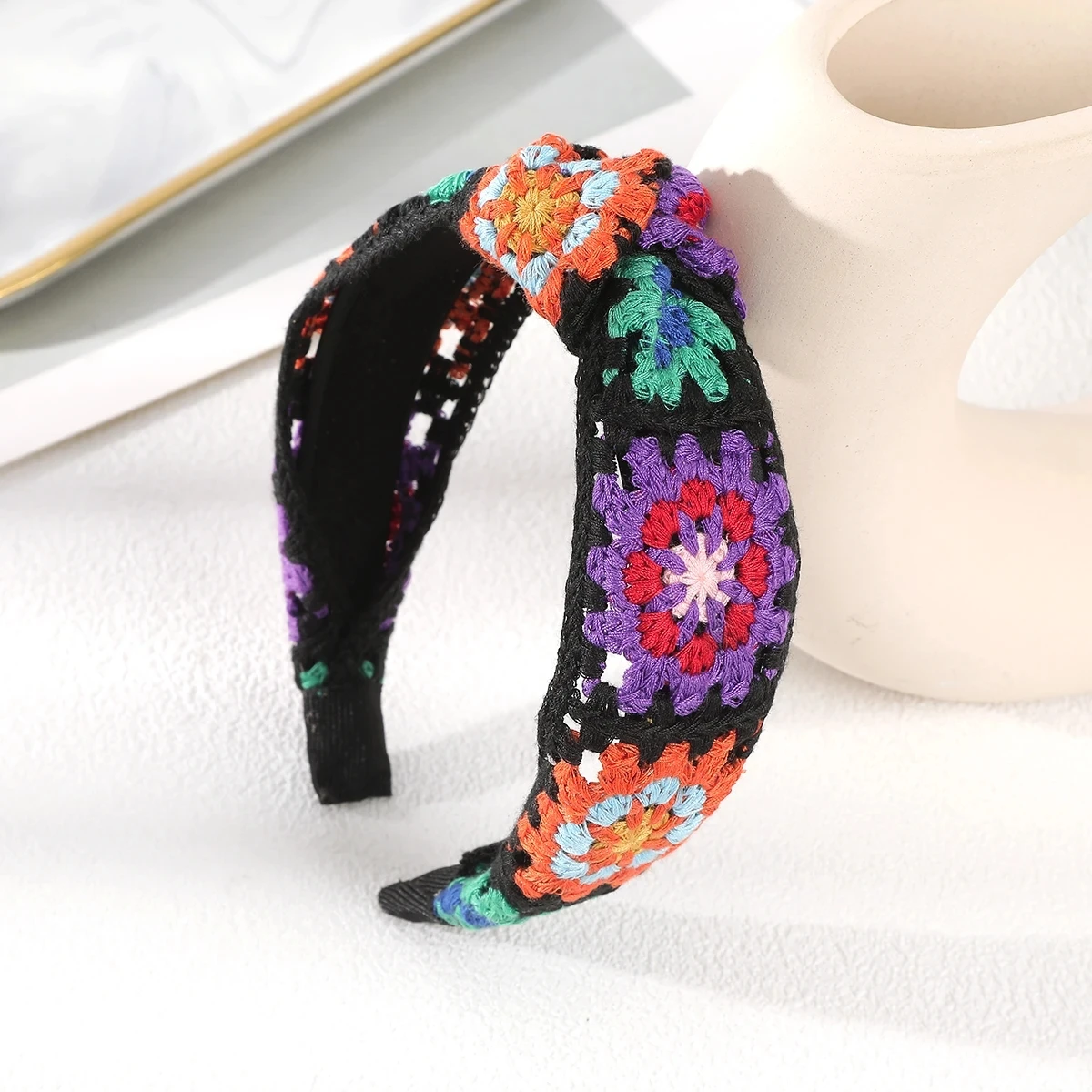 Bohemian Headband Hair Bands For Women Simple Ethnic Style Embroidered Flower Headband Girls Travel Seaside Hair Hoops Headwear