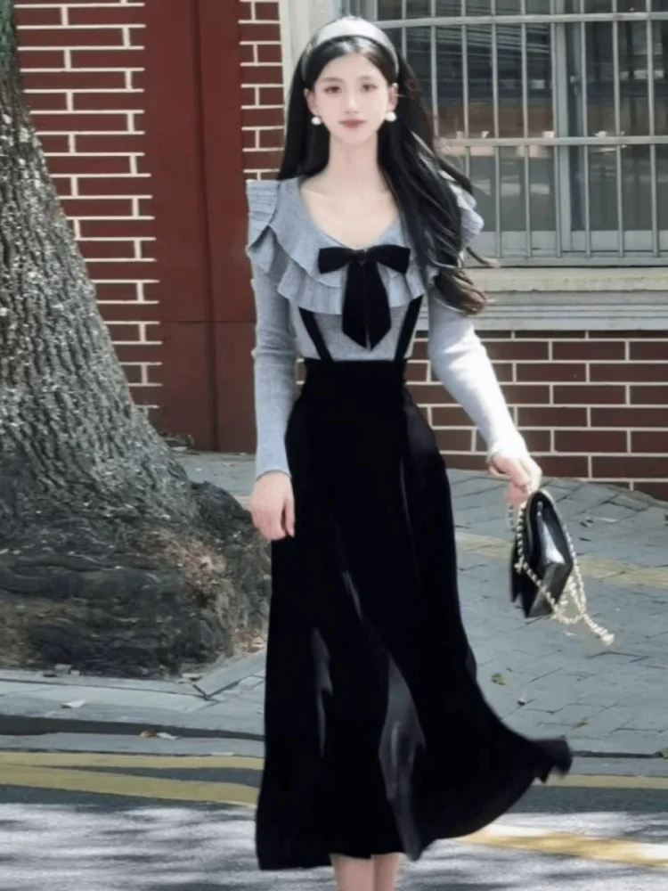 

Новый женский комплект из двух предметов: очаровательная весенняя повседневная модная юбка с высокой талией и футболка с V-образным вырезом