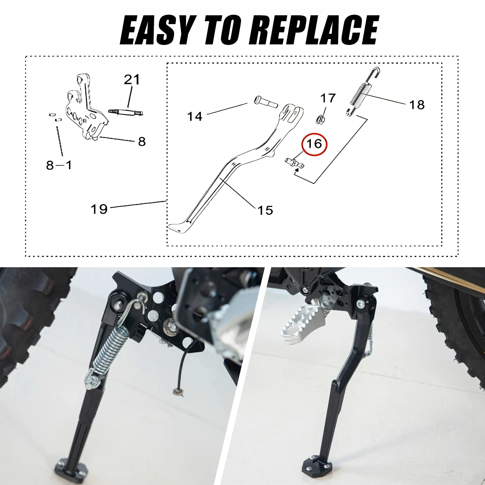 Motorcycles Side Stand Spring Replacements Bolt Screw Kit For Sur Ron Light Bee X/S Segway X160 X260 Talaria Sting Electric Dirt
