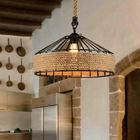 Nordic Vintage Chandelier Industrial Twine Attic Country Kitchen Bar Dining Room Decor Adjustable Creative Overhead Lighting Joy