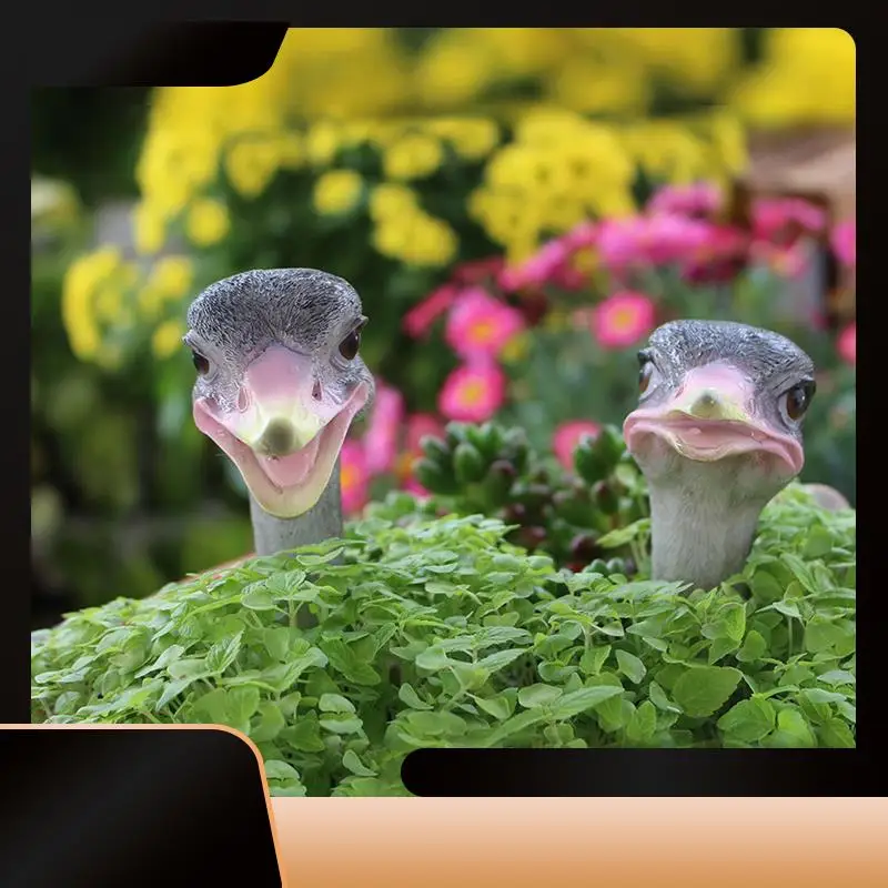 

Садовый кол из страусиной головы Duo для наружного декора: имитация страусиных статуй из смолы-N38R