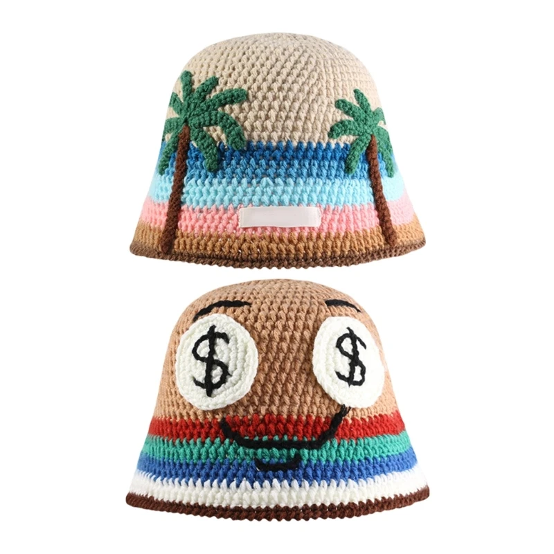 

Knitted Colorful Hat Minimalists Hat Foldable Outdoor Sun Hat Sweatproof Hat