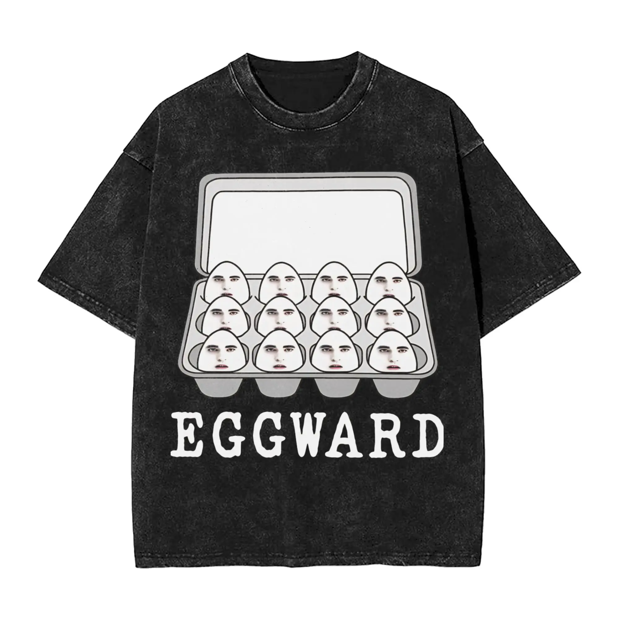 Harajuku Washed Shirts Eggward Silly Meme Parody Egg Edward Outfit Novelty T Shirt Oversize  Streetwear Short Sleeve