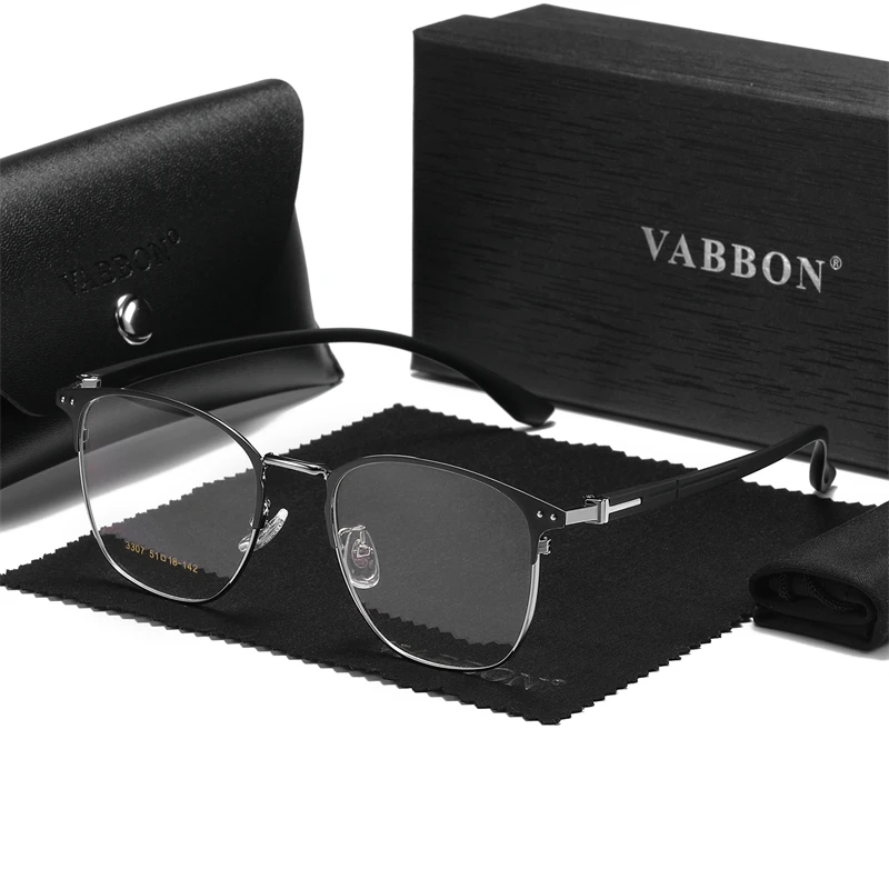 

Vabbon Classic Fashion New Men's Anti-Blue Light Half-Frame Protective Glasses Business Trend Driving Travel Fishing Non-Prescription Glasses, Premium Gift 3307