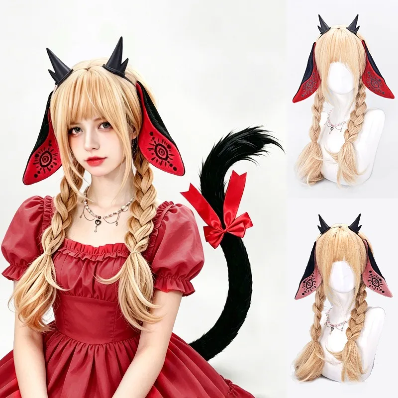 Halloween-Party-Set mit Dämonen-Ziegenhorn-Haarband und Schwanz, Cosplay-Requisiten, Lolita-Accessoires für Damen, Karnevalsbühnen-Performance-Outfit