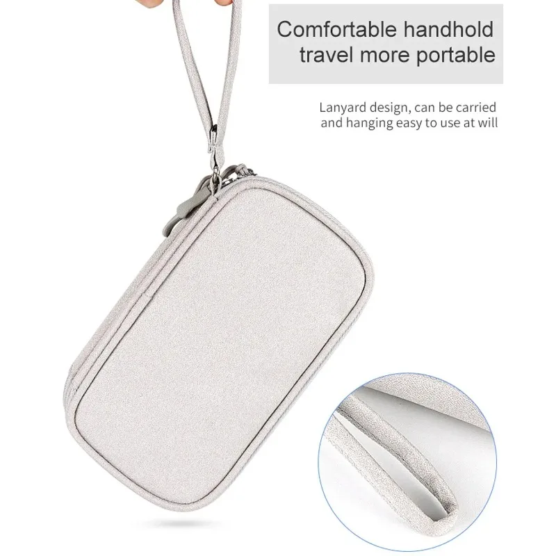 كابل البيانات حقيبة التخزين المحمولة حقيبة السفر حقيبة التخزين شاحن محرك فلاش USB حقيبة التخزين متعددة الوظائف مقاوم للماء